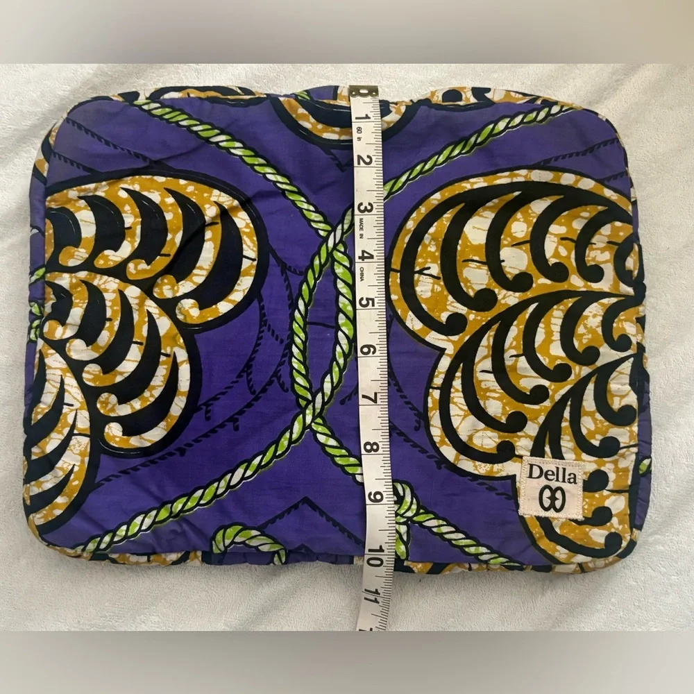 Della Padded Tablet/iPad Case quilted zipper sleeve 100% cotton Ankara fabric